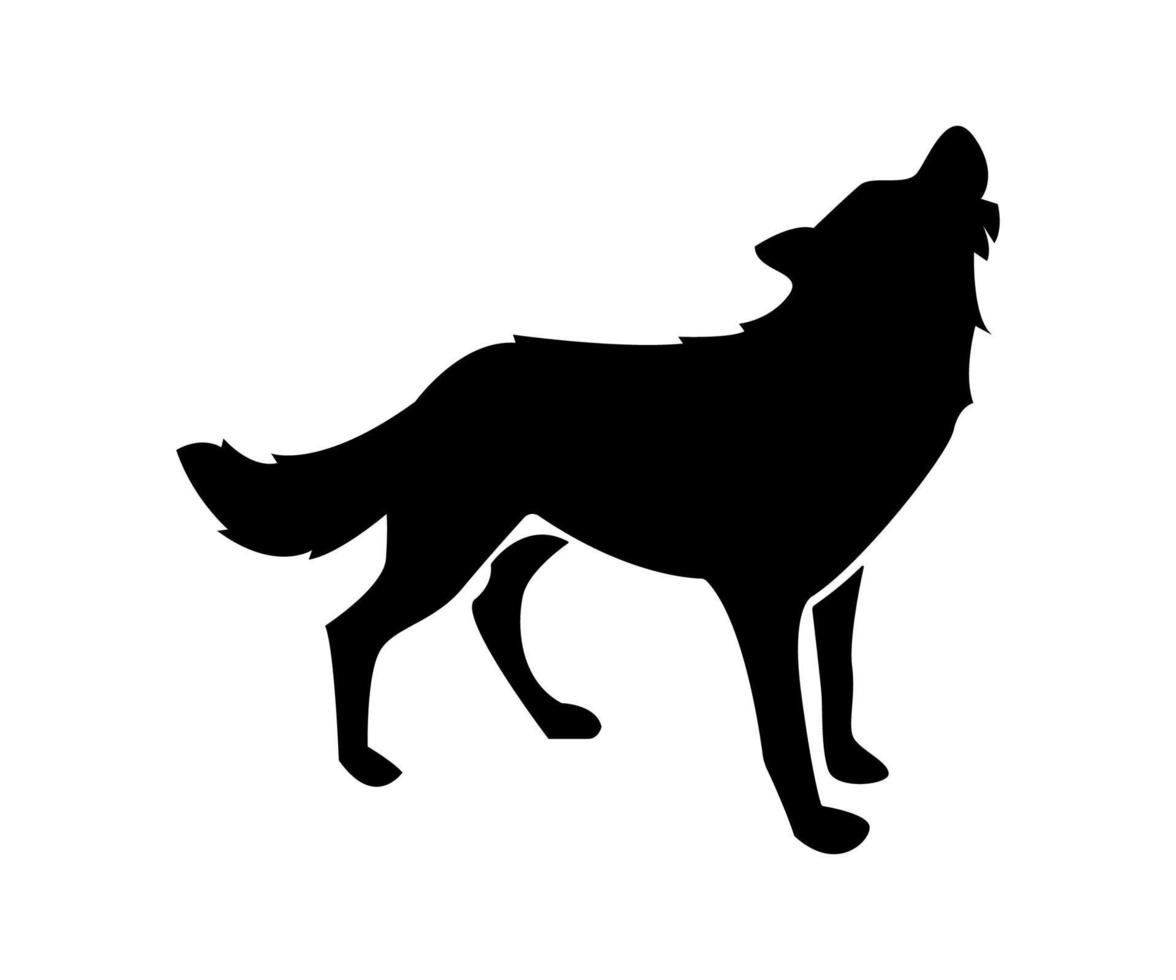 wolf illustration, wolf silhouette, wolf simple illustration, wolf shadow, wolf screaming vector