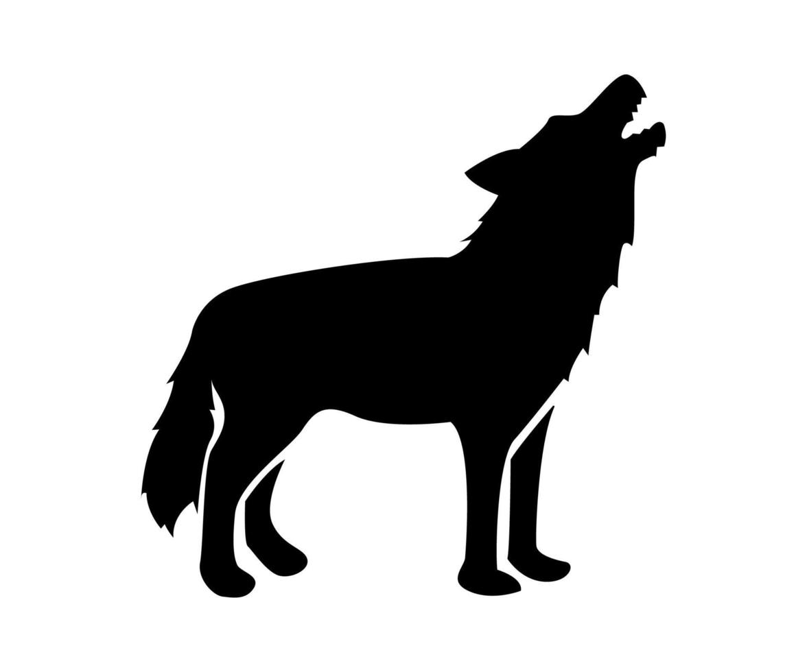 wolf illustration, wolf silhouette, wolf simple illustration, wolf screaming, shadow, vampire vector