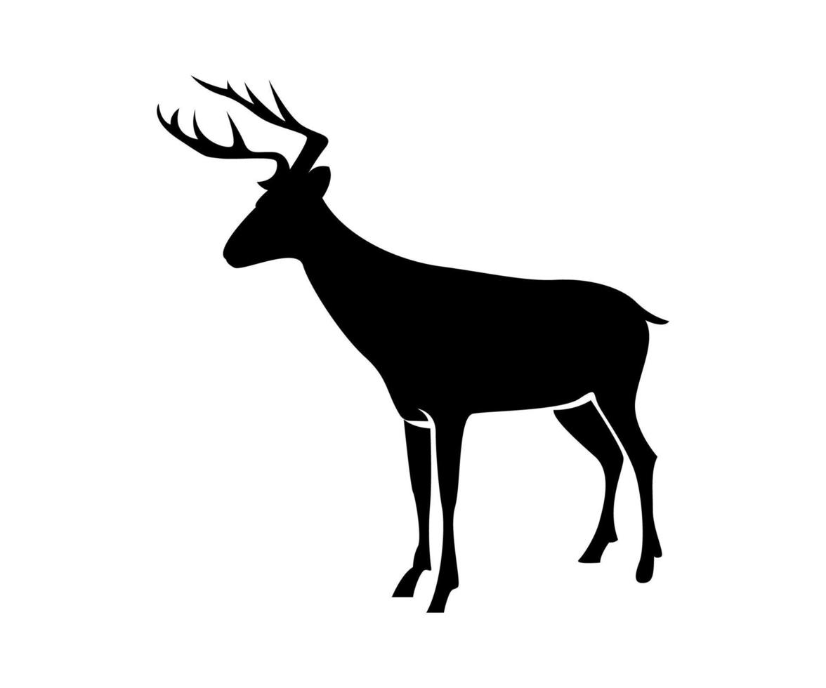 ilustración de venado, silueta de venado, ilustración simple de venado, sombra de venado, logotipo de venado vector