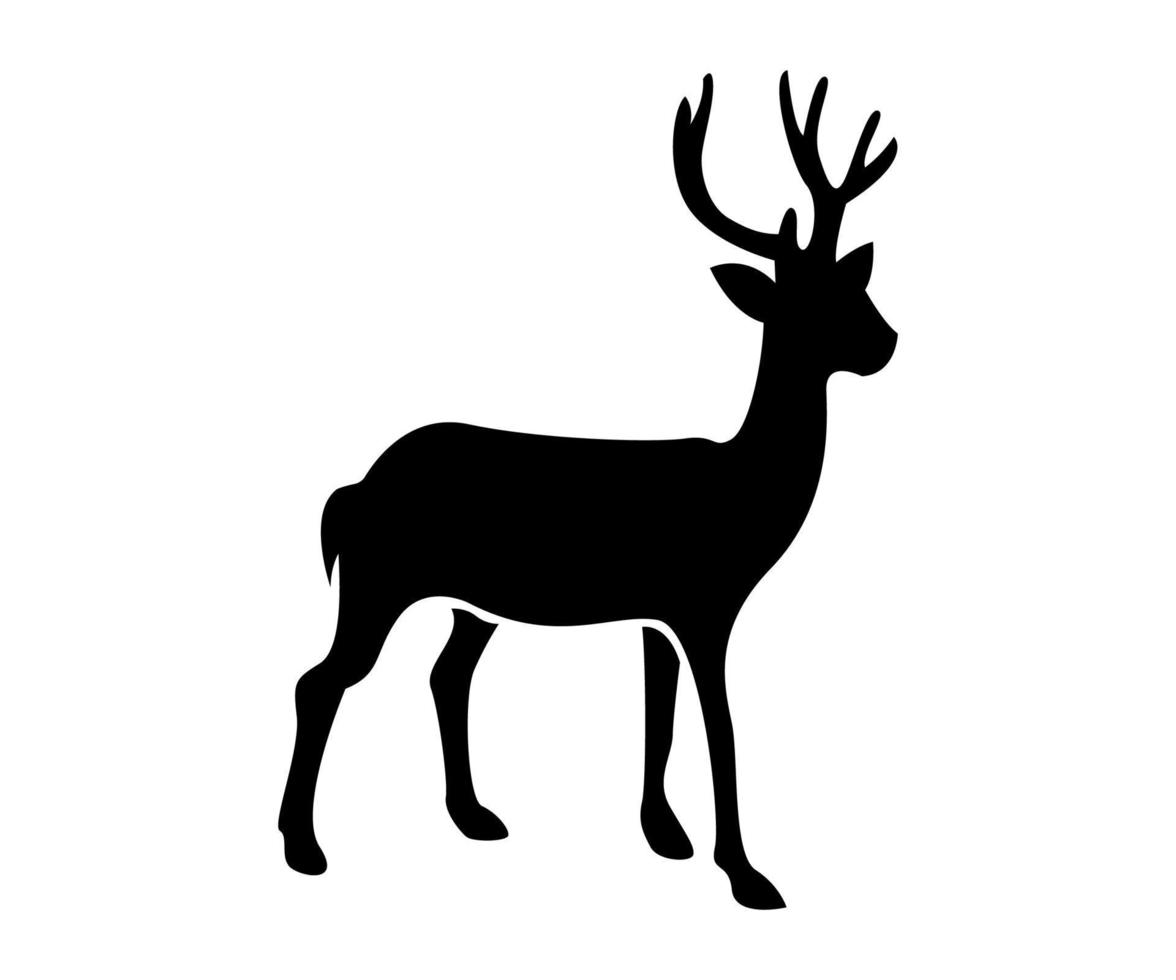 deer silhouette, deer simple illustration, deer shadow, deer logo design vector