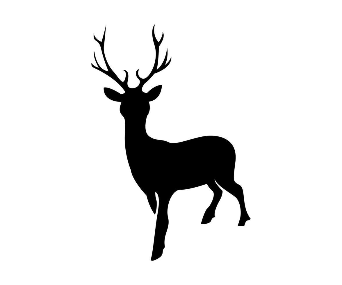 Ilustración simple de venado, silueta de venado, ilustración simple de venado, sombra de venado, logotipo de venado vector