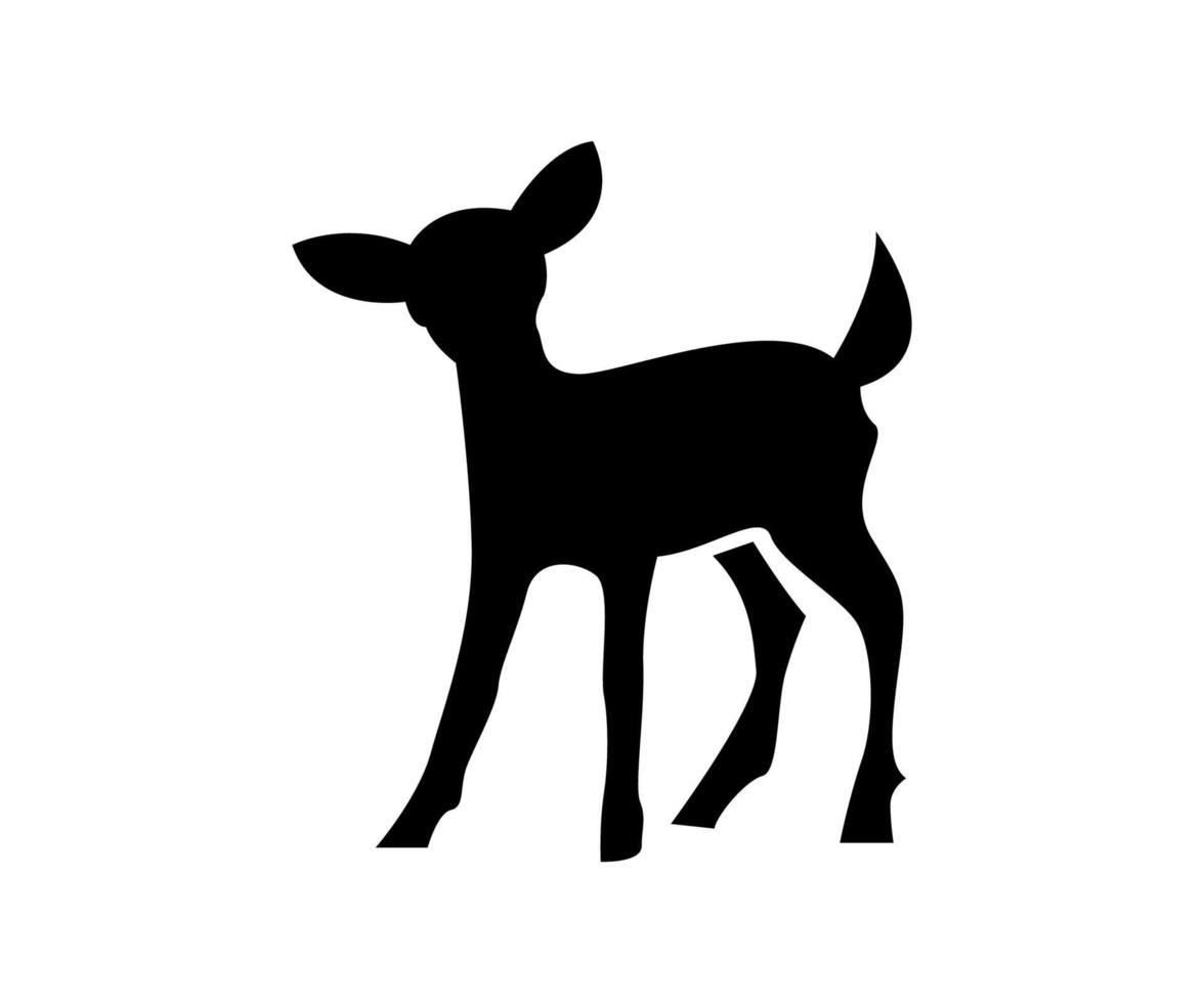 Young deer, deer illustration, deer silhouette, deer simple illustration, deer shadow, deer logo vector