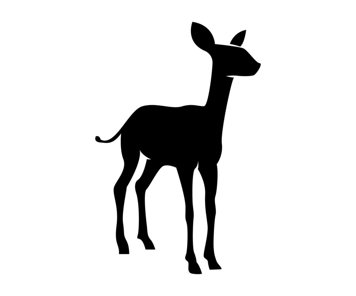 Young deer, silhouette of deer vector