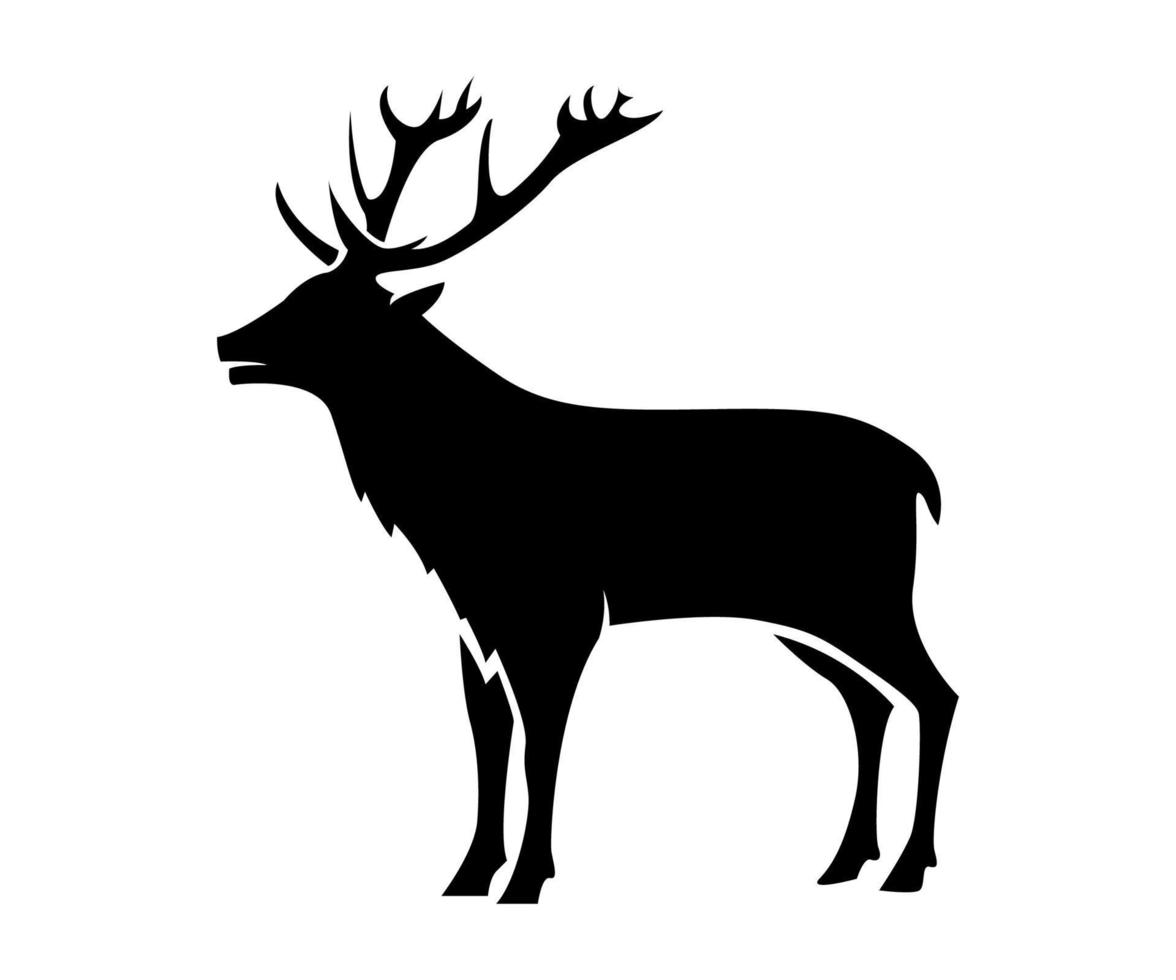 silueta de venado, ilustración simple de venado, sombra de venado, logotipo de venado vector