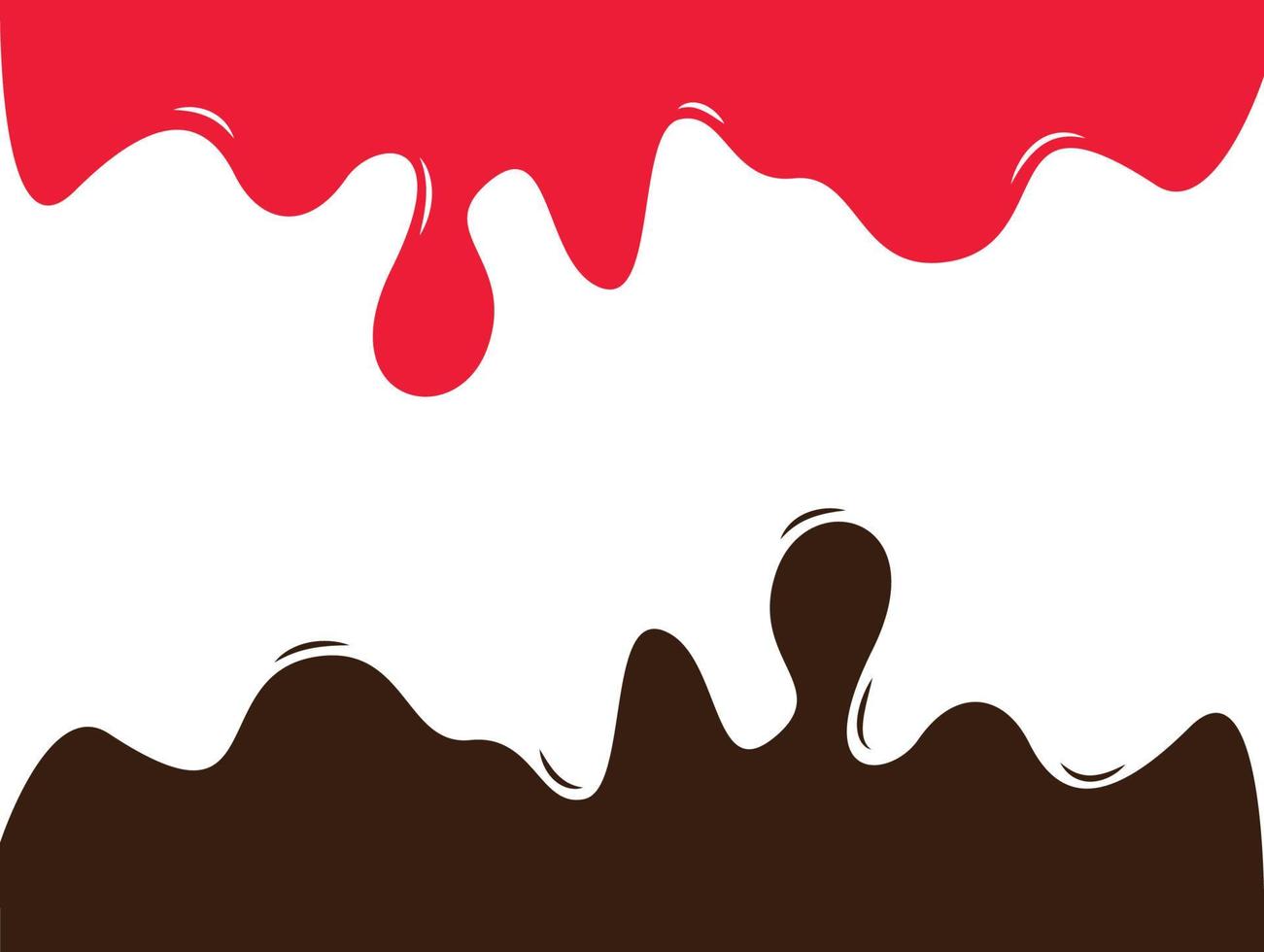 Chocolate and strawberry syrup, melt background, liquid background vector