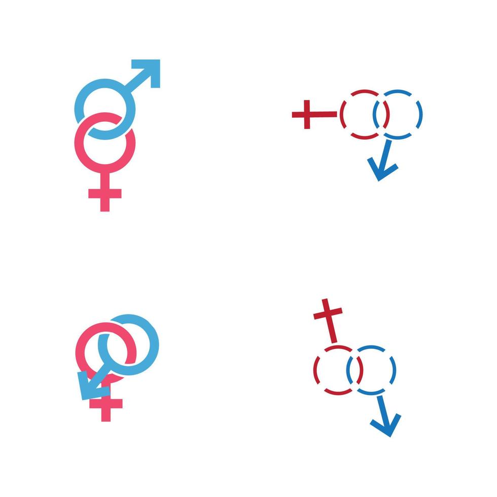 Ilustración de vector de icono de símbolo de signo de género masculino y femenino