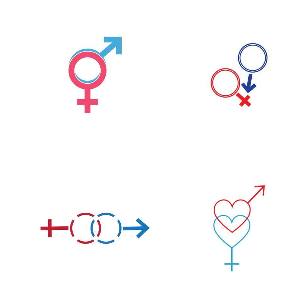 Ilustración de vector de icono de símbolo de signo de género masculino y femenino