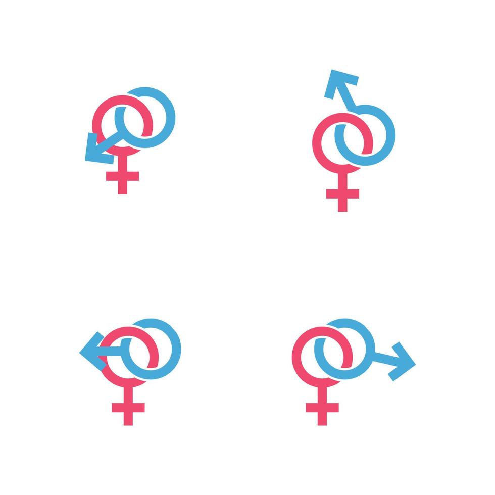 Ilustración de vector de icono de símbolo de signo de género masculino y femenino