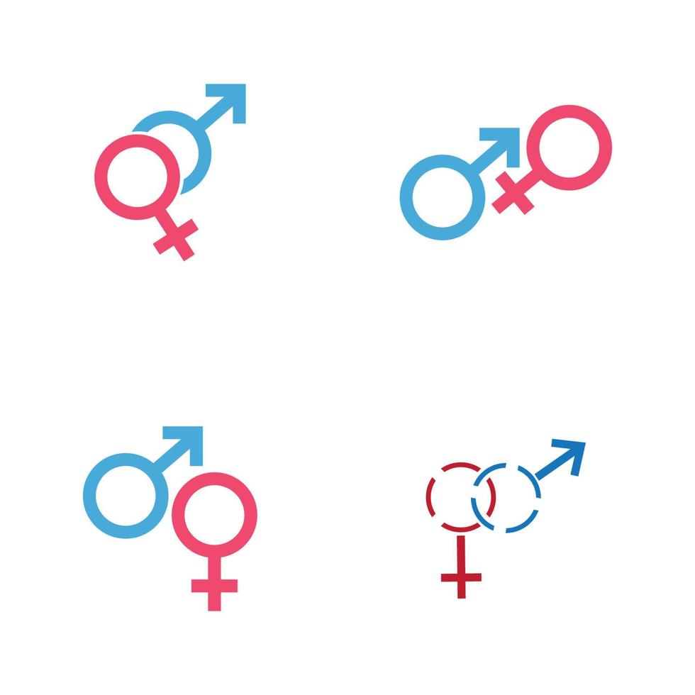 Ilustración de vector de icono de símbolo de signo de género masculino y femenino