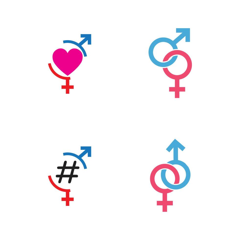 Ilustración de vector de icono de símbolo de signo de género masculino y femenino