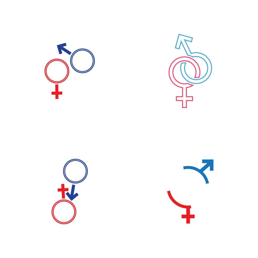 Ilustración de vector de icono de símbolo de signo de género masculino y femenino