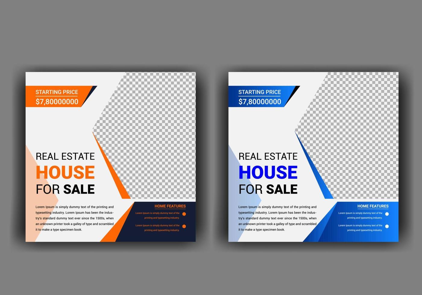 Real estate house sale social media post vector