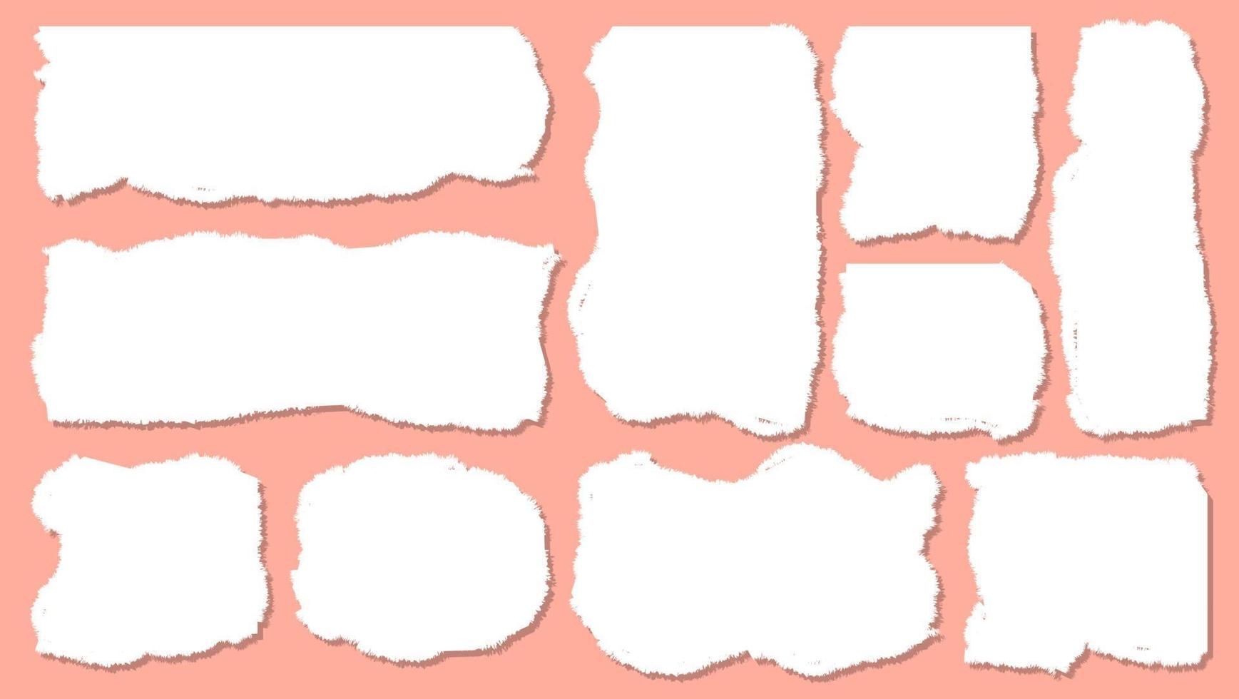 Set Of Abstract Variety Shapes Blank White Paper Torn Sheet Frame Design Template vector