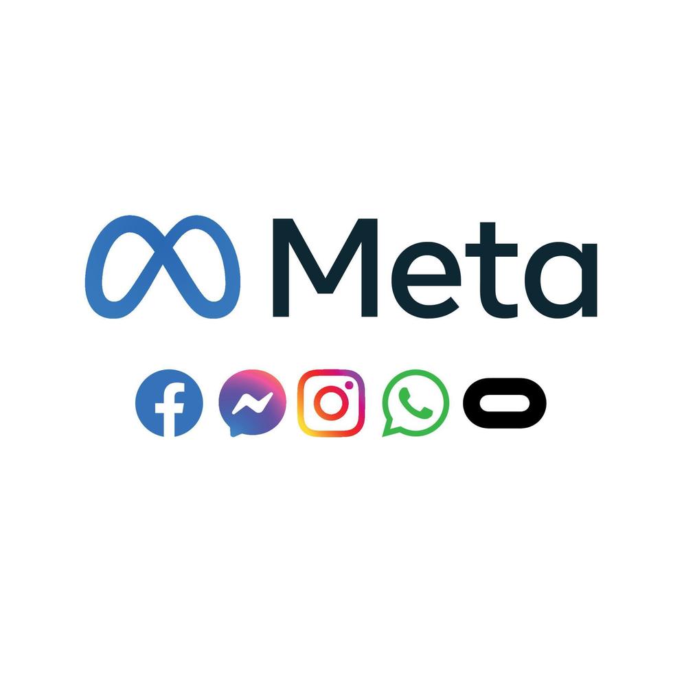 Metaverse all apps icons logos , facebook, instagram messenger, portal, facebook portal, oculus, facebook apps, meta apps, from meta, from facebook, applications, vector