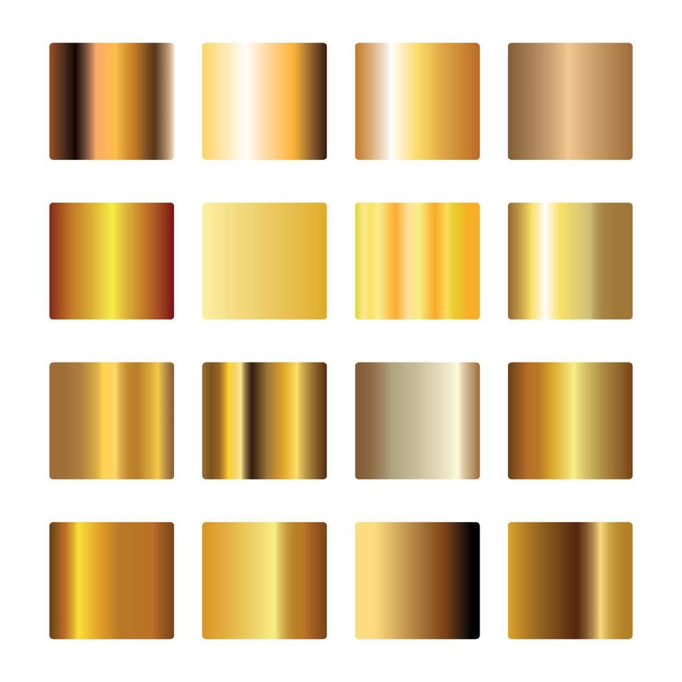 Gold Gradient set collection Shin Luxury Bright vector