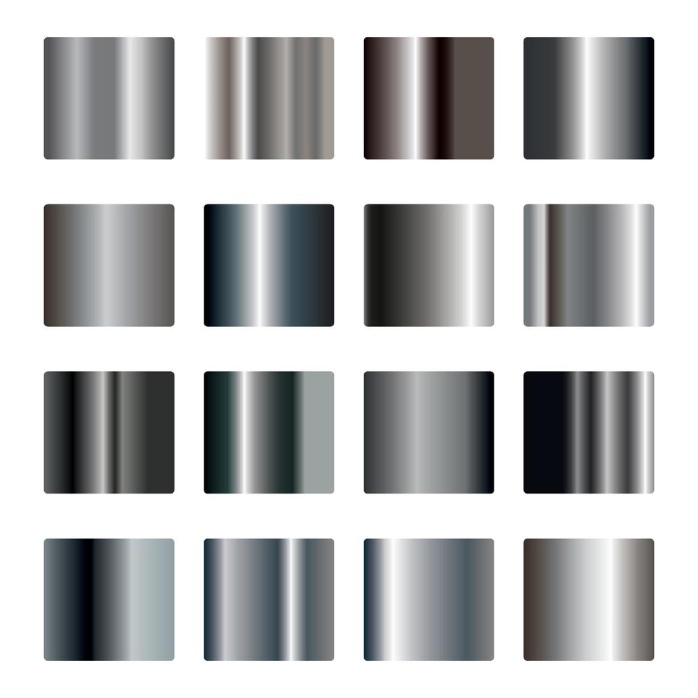 colección de gradiente de metal gris vector
