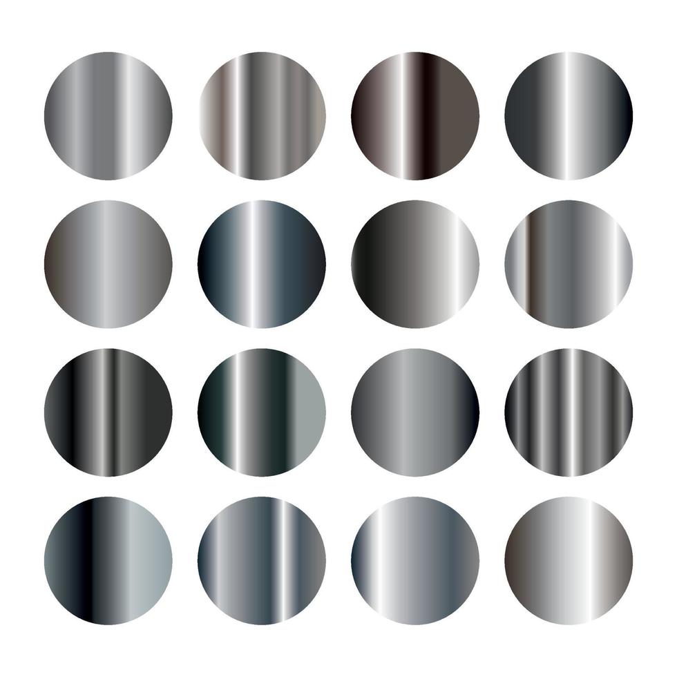 Gray Metal Gradient set collection vector