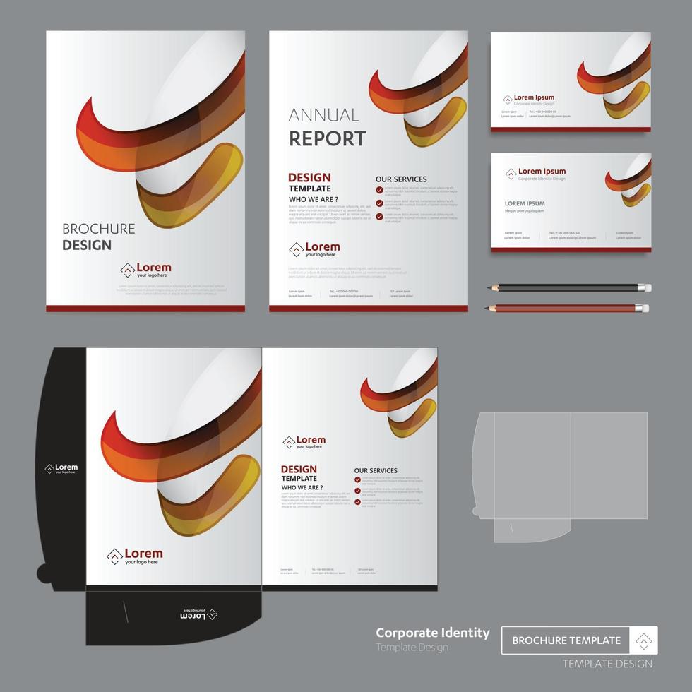 Corporate Business Design Folder Template for digital technology company. Element of stationery, annual report community friends presentation business, working promotion vector