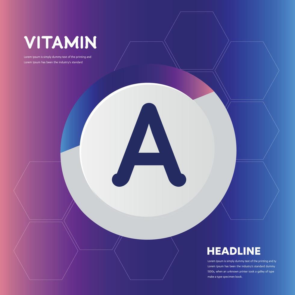 Vitamin A supplement icon collection set Vector illustration logo