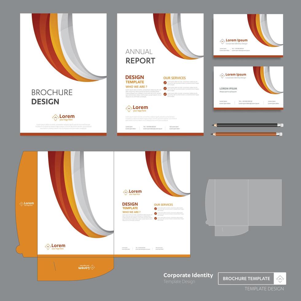 Corporate Business Design Folder Template for digital technology company. Element of stationery, annual report community friends presentation business, working promotion vector