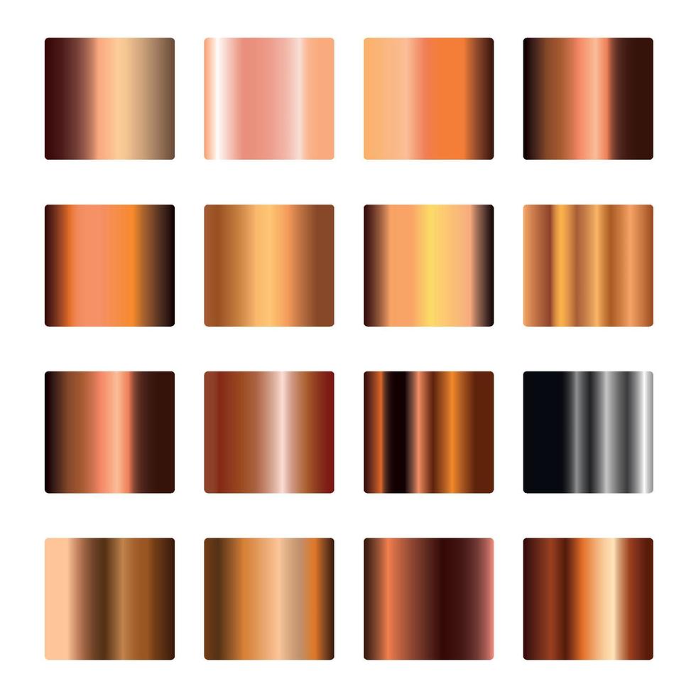 Bronze Metal Gradient set collection Shin Luxury Bright vector