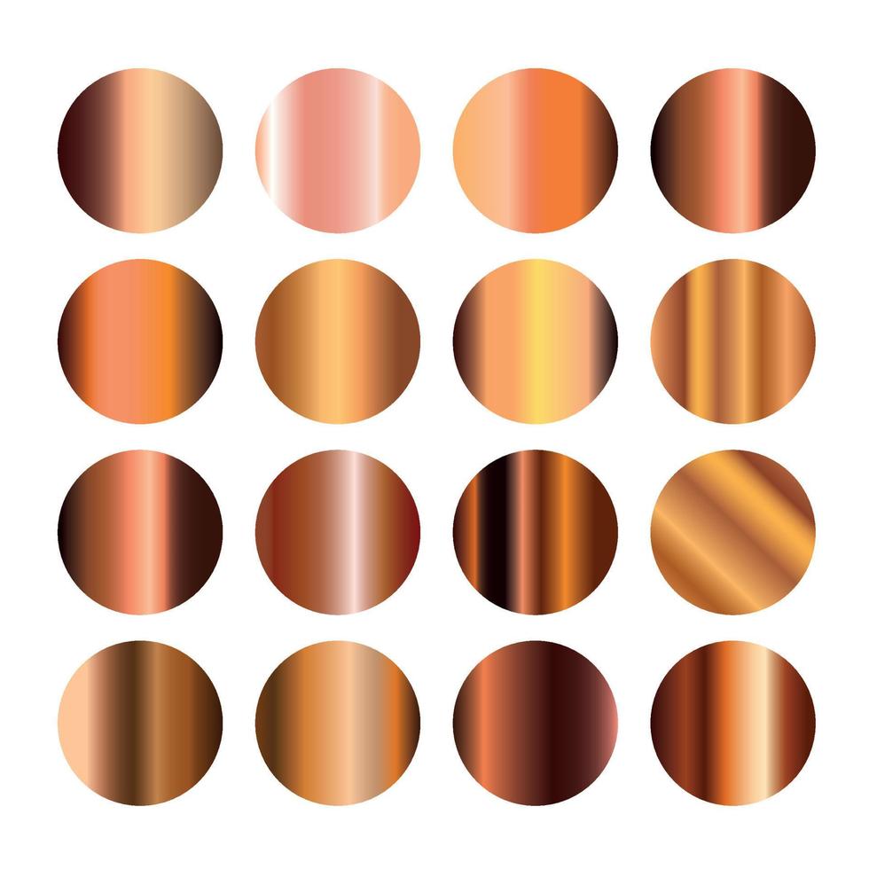 Bronze Metal Gradient set collection Shin Luxury Bright vector