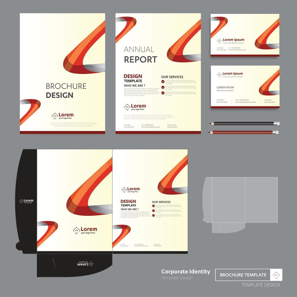Corporate Business Design Folder Template for digital technology company. Element of stationery, annual report community friends presentation business, working promotion vector