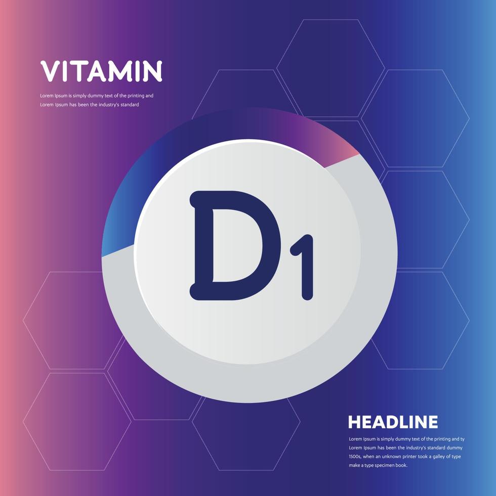 Conjunto de colección de iconos de suplemento de vitamina d1 logo de ilustración vectorial vector