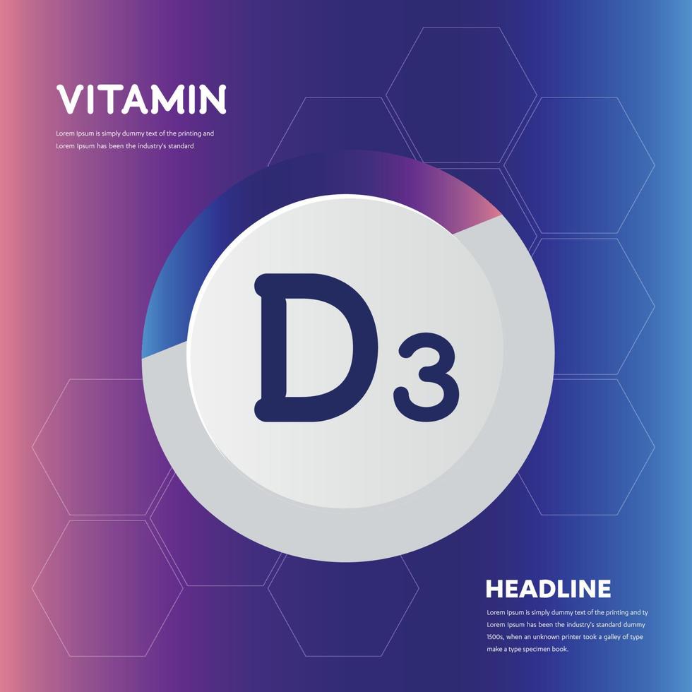 Vitamin D3 supplement icon collection set Vector illustration logo