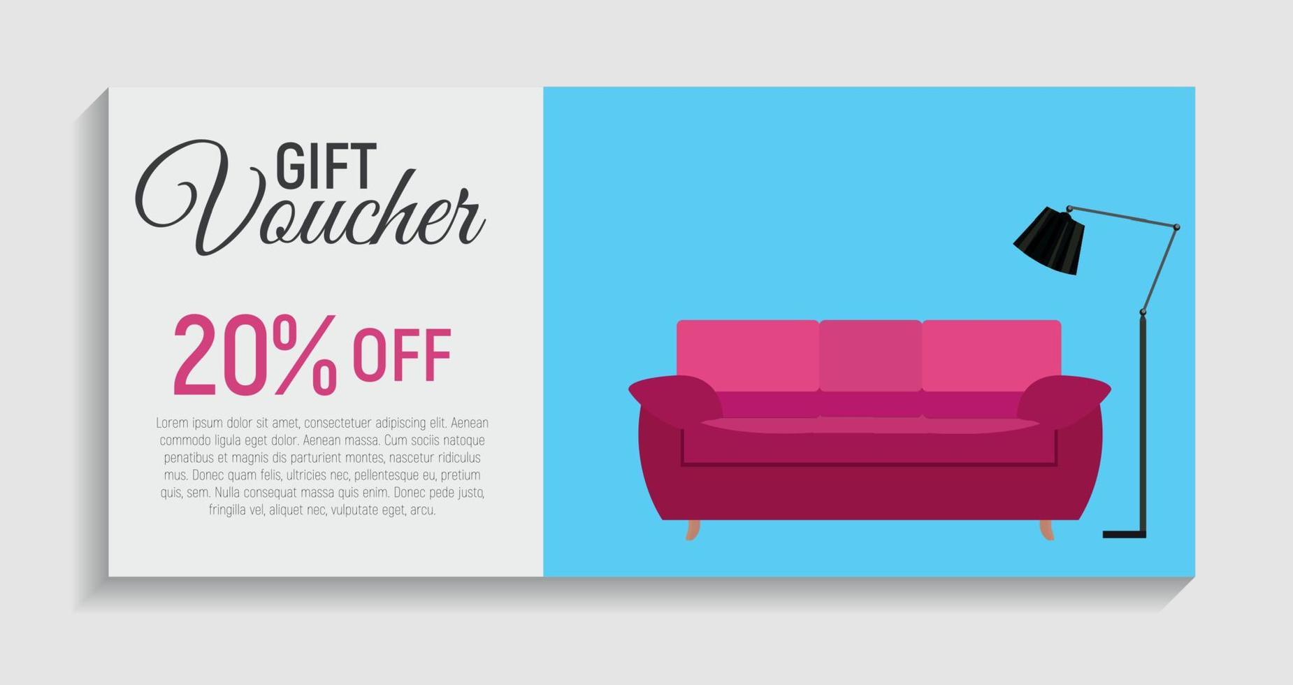 Gift Voucher Template Background. Vector Iillustration