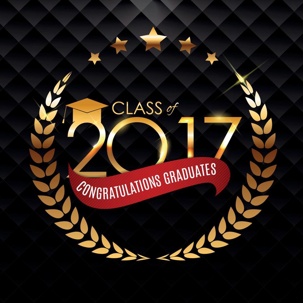 Congratulations on Graduation 2017 Class Background Vector Illustration