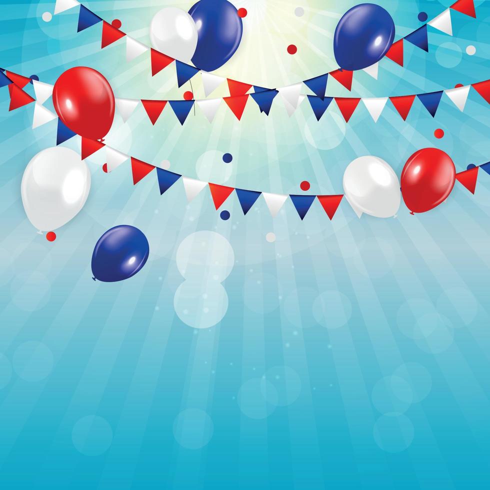 Fourth of July, Independence day of the United States. Happy Birthday America. Vector Illustration