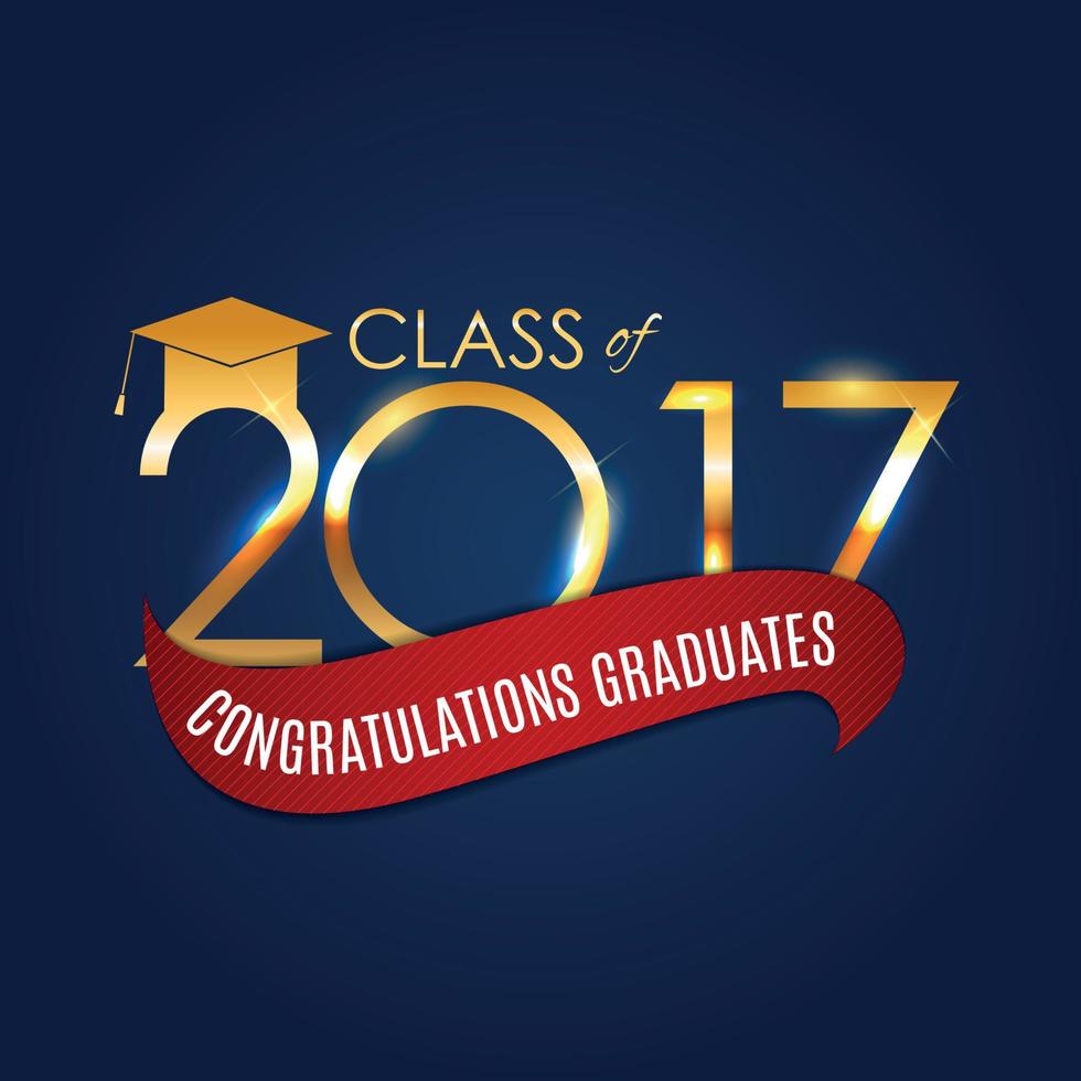 Congratulations on Graduation 2017 Class Background Vector Illustration