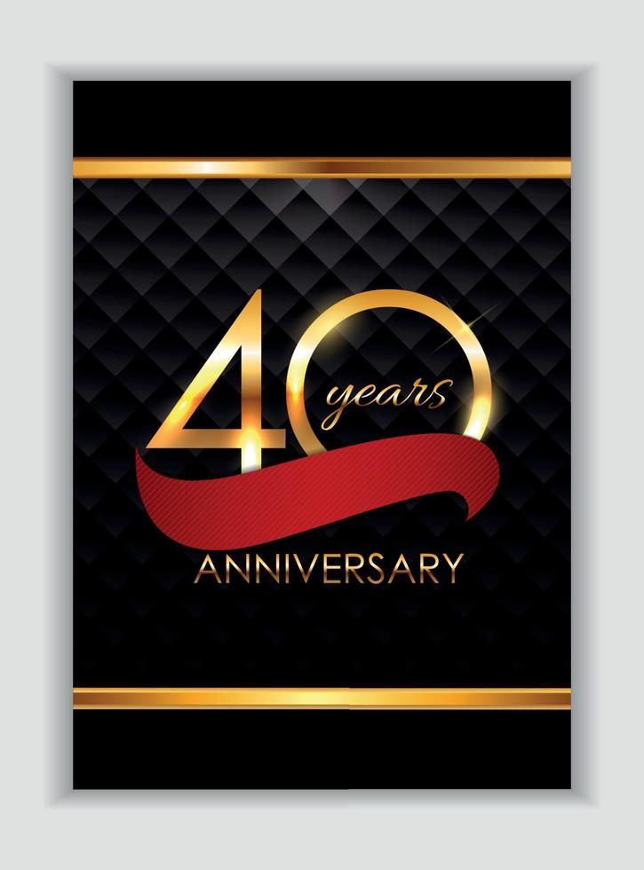 Template 40 Years Anniversary Congratulations Vector Illustration