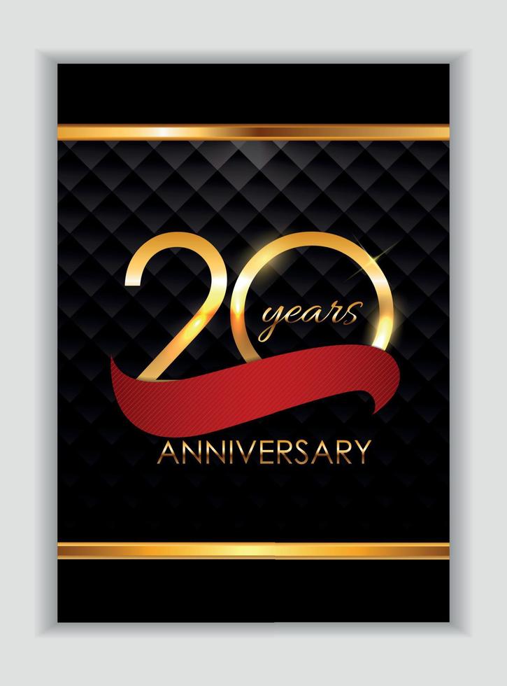 Template 20 Years Anniversary Congratulations Vector Illustration