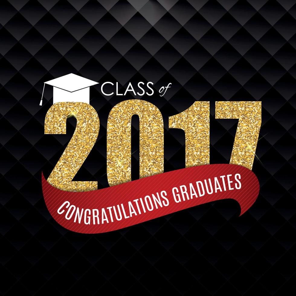 Congratulations on Graduation 2017 Class Background Vector Illustration