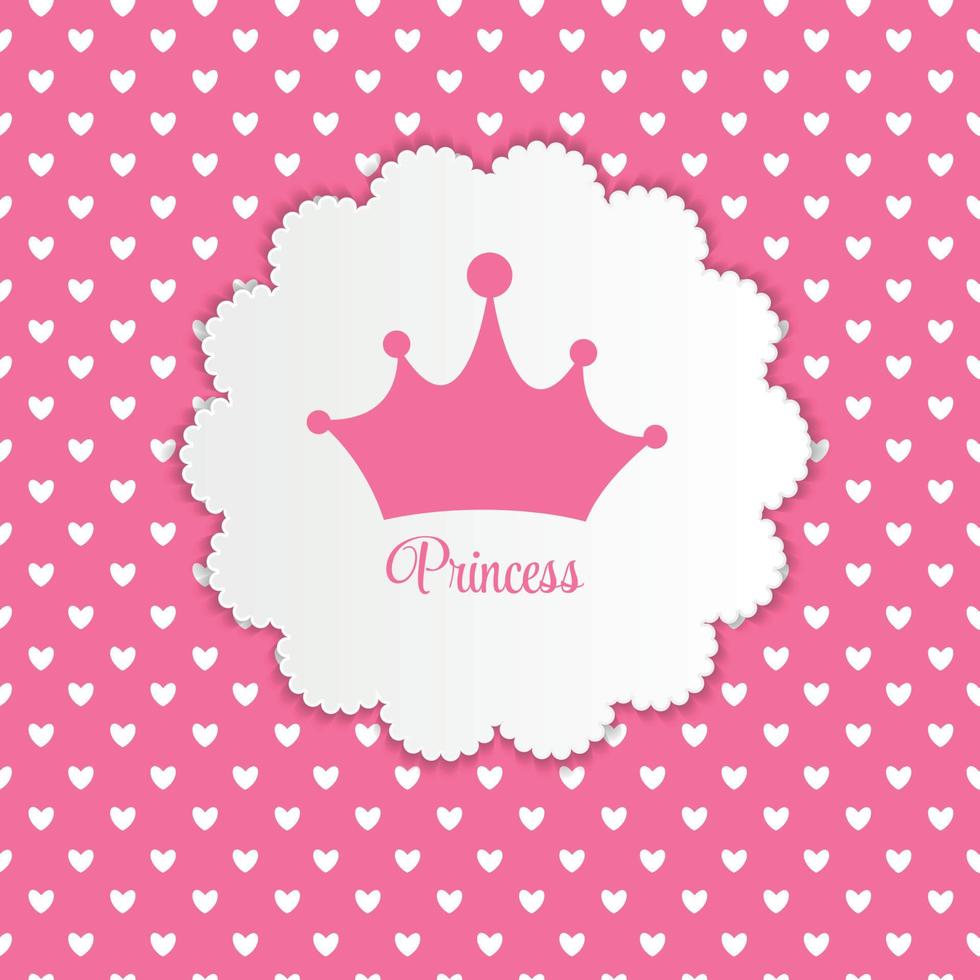 Fondo de princesa con ilustración de vector de corona