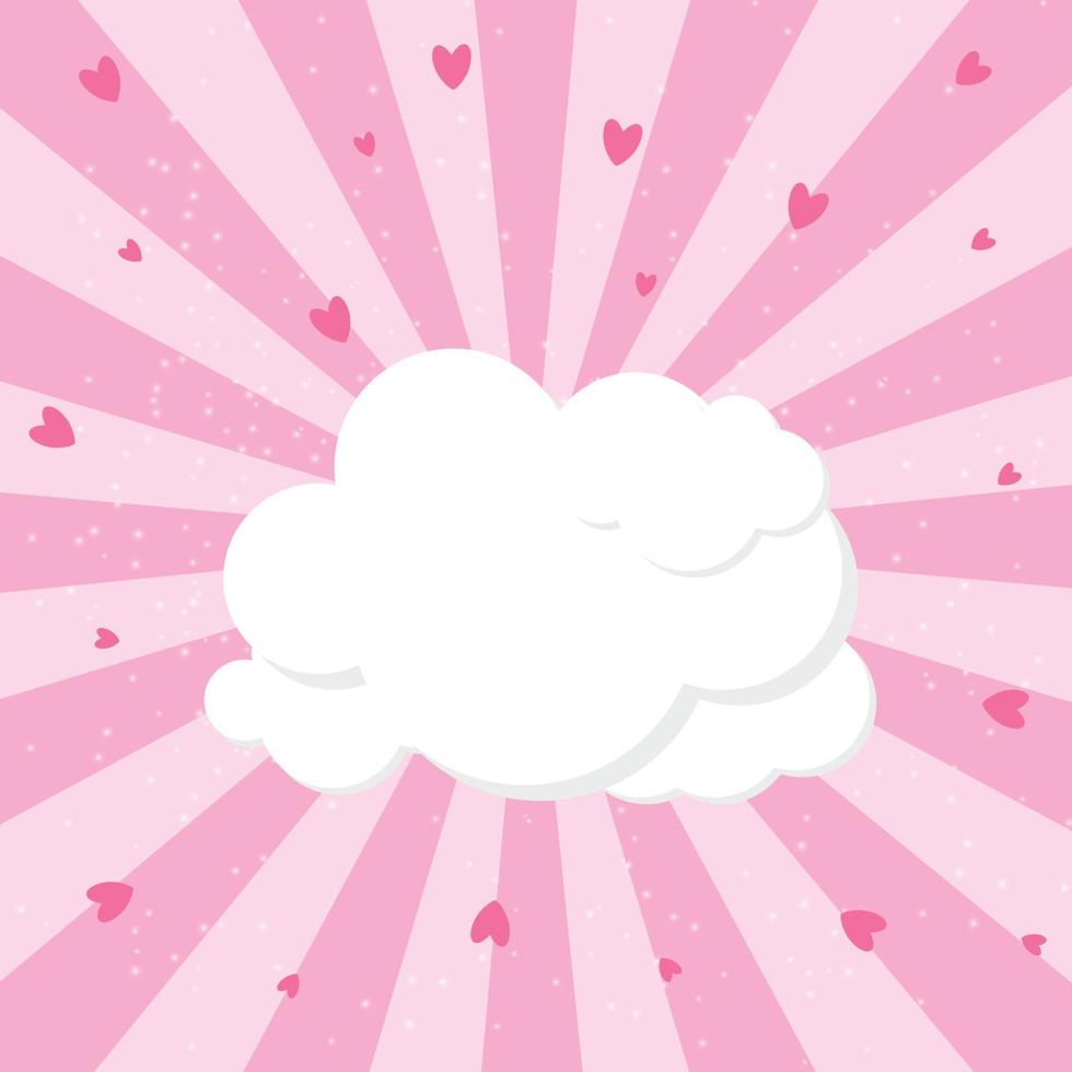 Ilustración de vector de fondo de nube y corazón