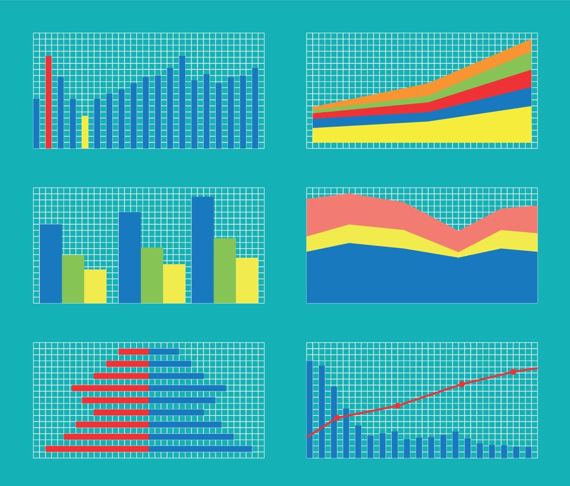 Set of Graphs and Charts. Data and Statistic, Informative Infographics. Vector Illustration.