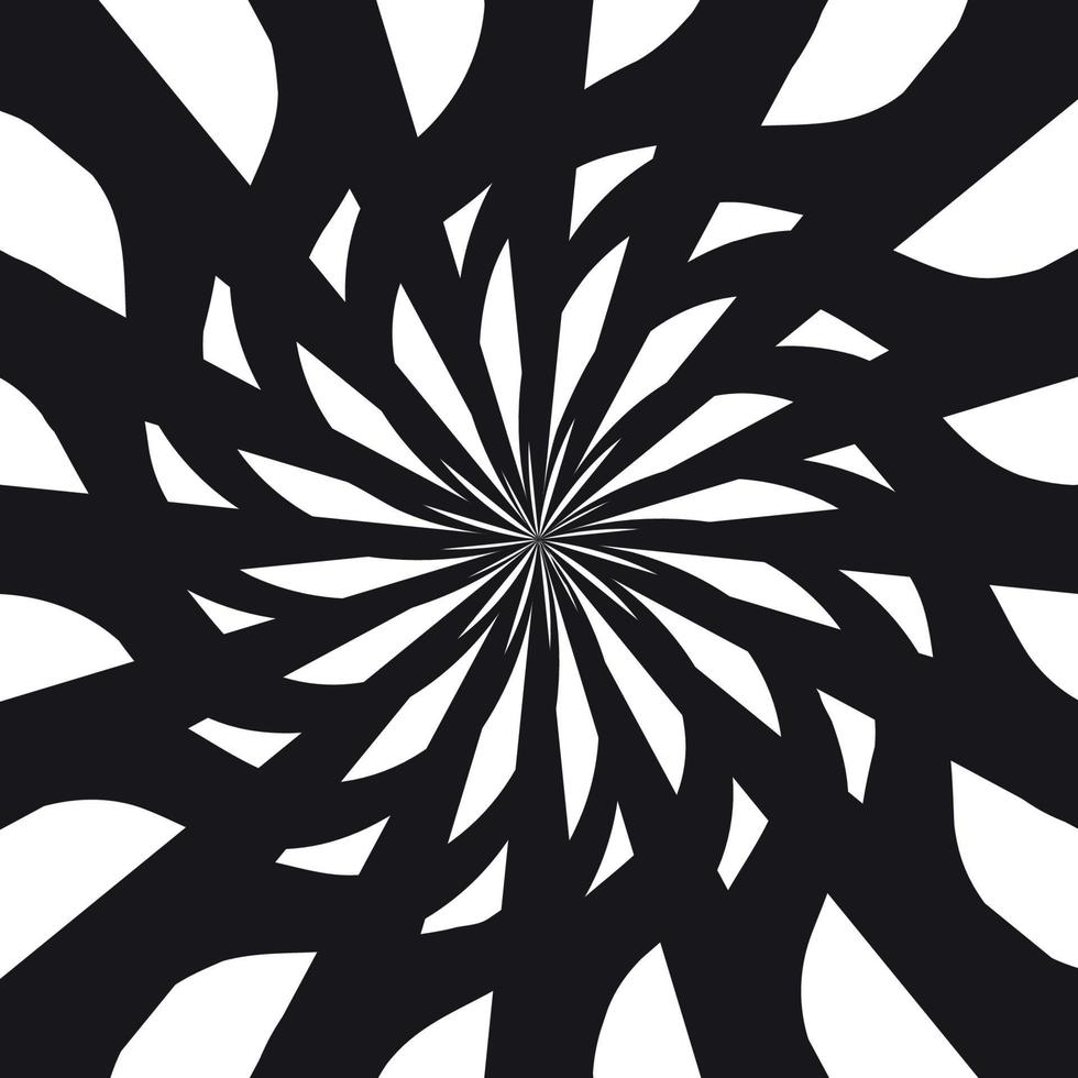 Black and White Abstract Psychedelic Art Background. Vector Illustration.