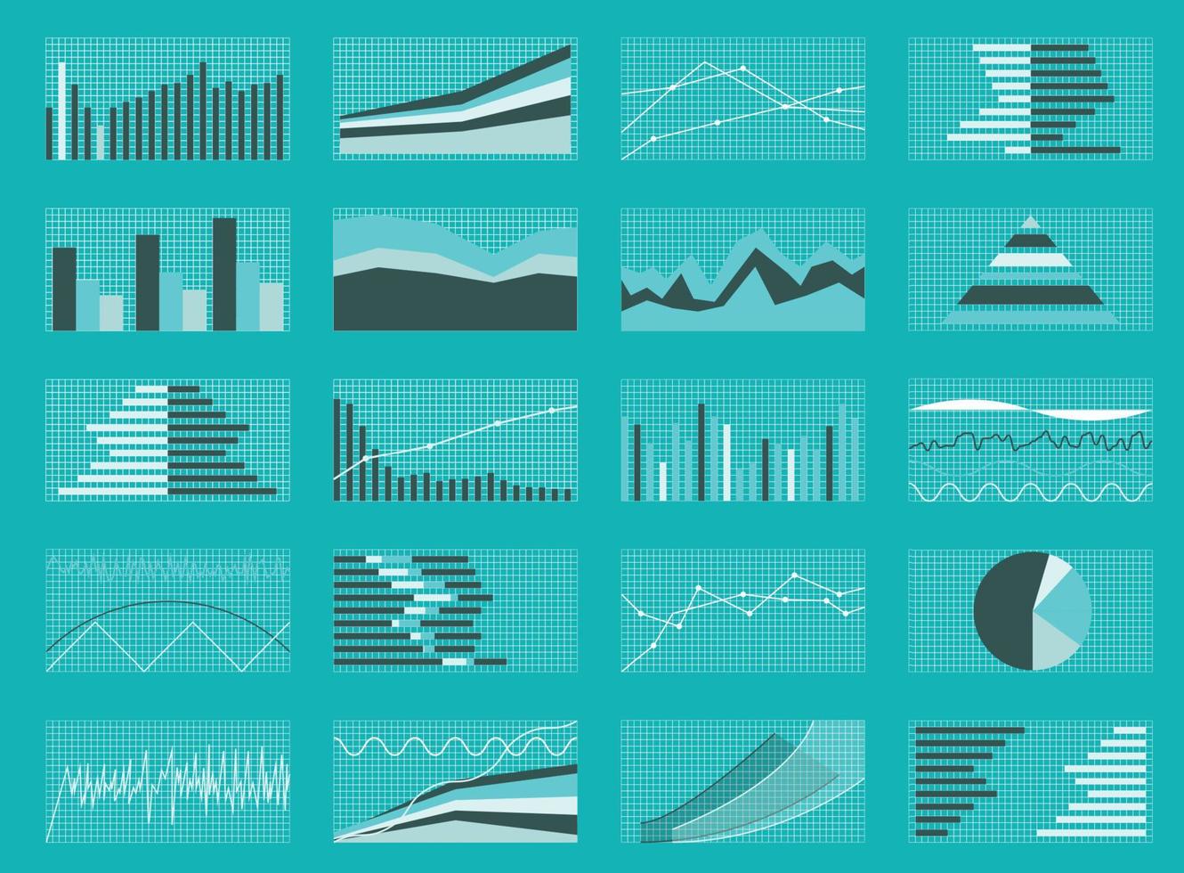 Set of Graphs and Charts. Data and Statistic, Informative Infographics. Vector Illustration.