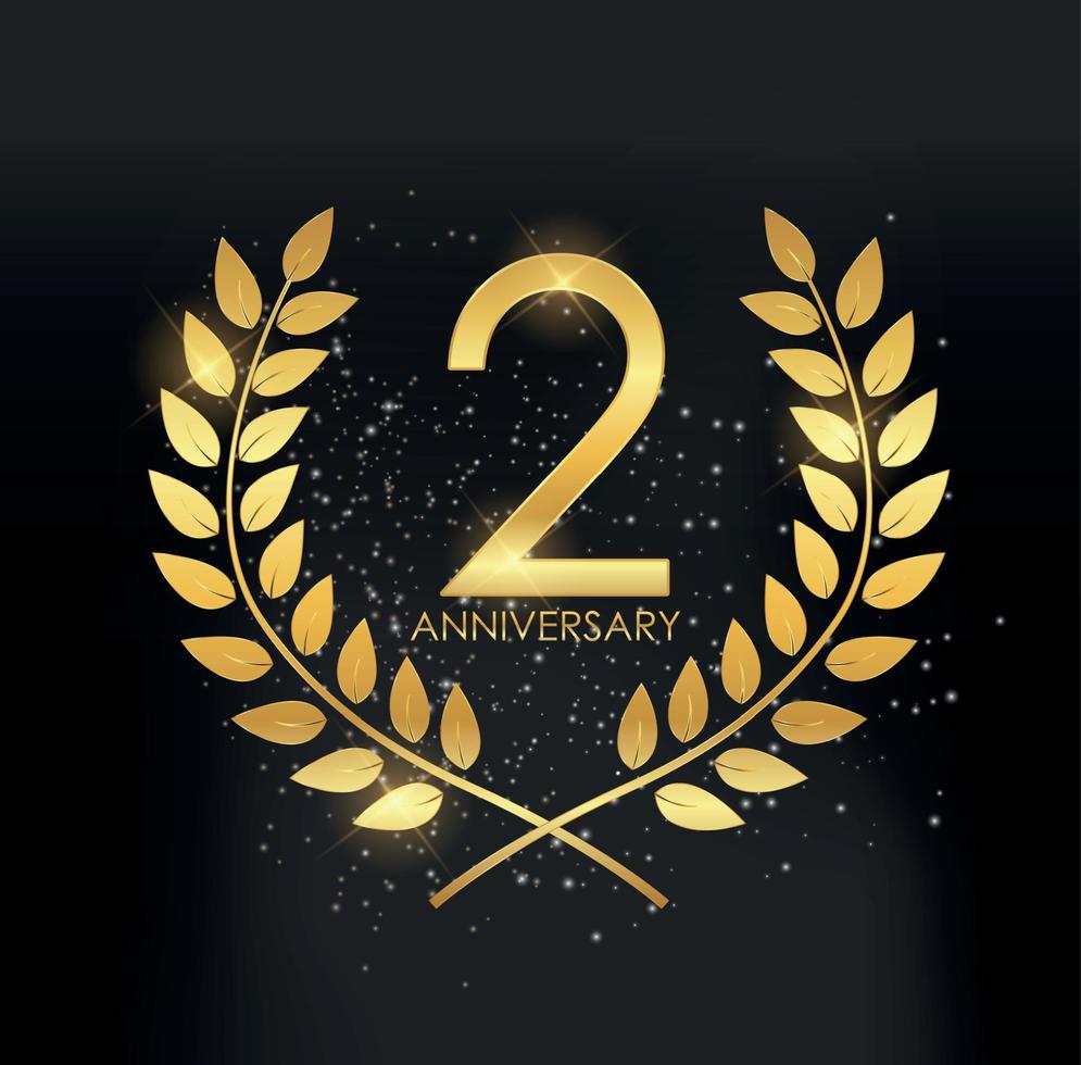 plantilla logo 2 años aniversario vector illustration