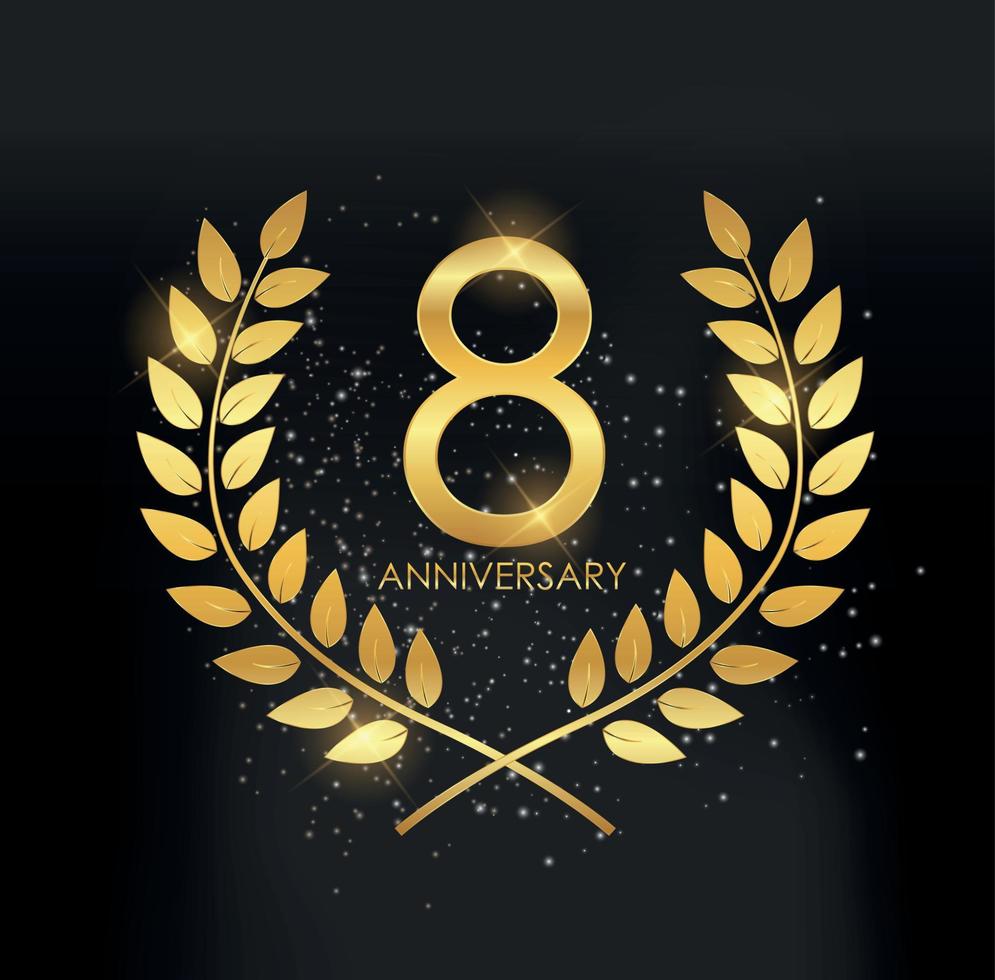 plantilla logo 8 años aniversario vector illustration