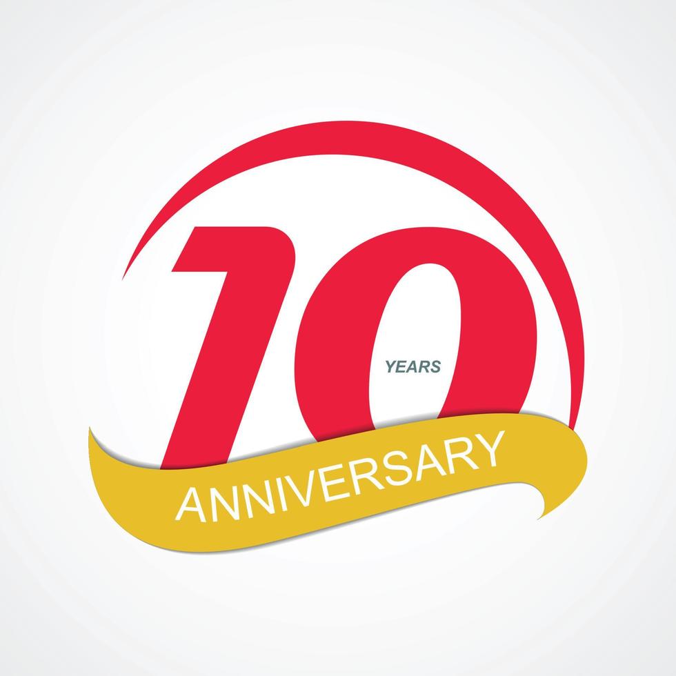 plantilla logo 10 aniversario vector illustration