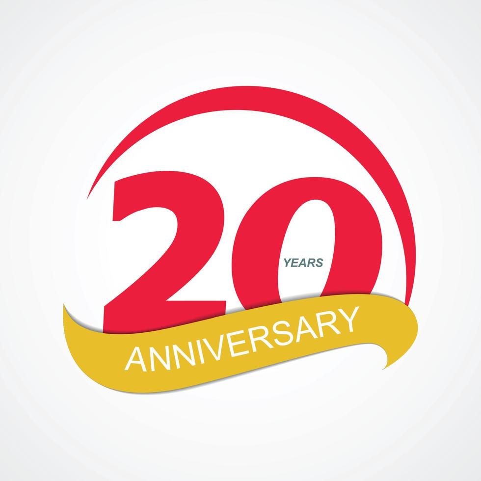 plantilla logo 20 aniversario vector illustration