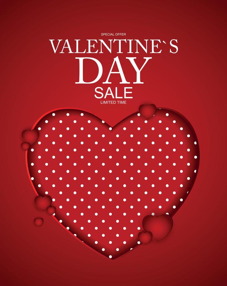 Valentines Day Sale, Discont Card. Vector Illustration