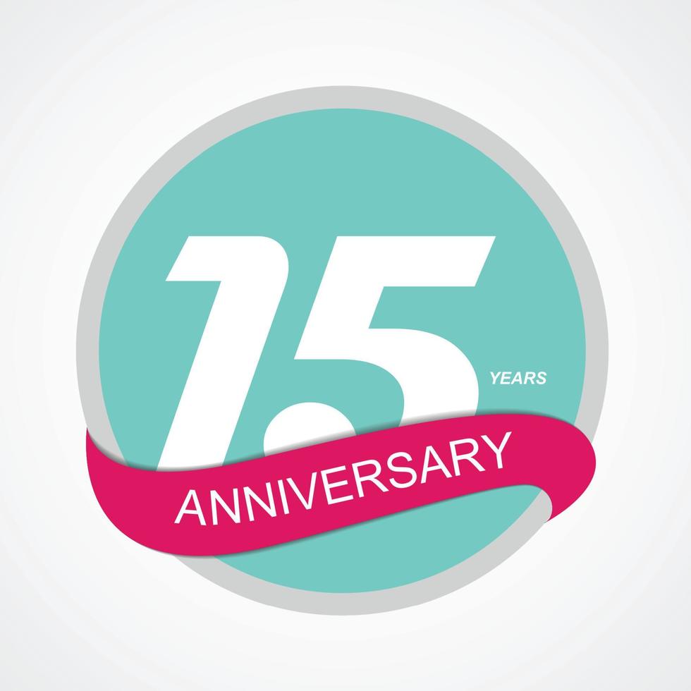 Template Logo 15 Anniversary Vector Illustration