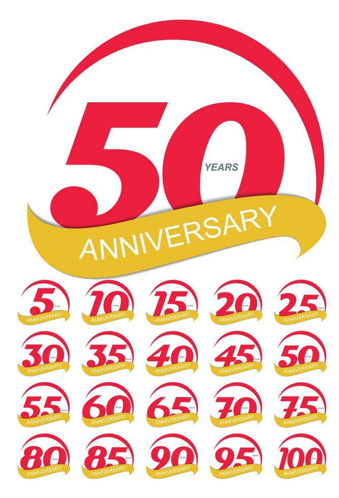 Template Logo Anniversary Set Vector Illustration