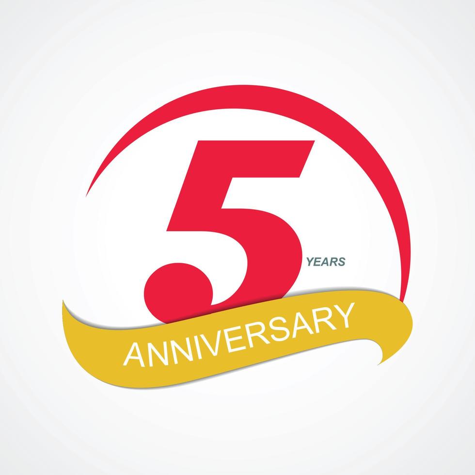 Template Logo 5 Anniversary Vector Illustration