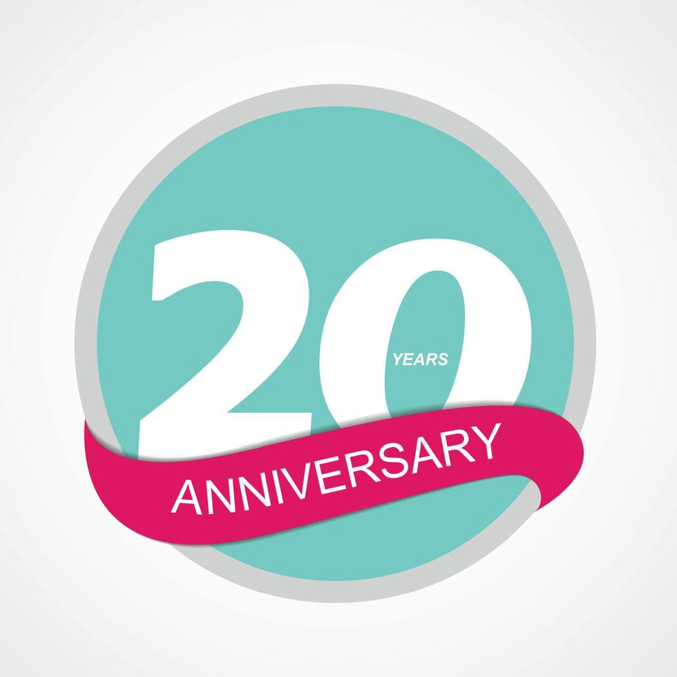 plantilla logo 20 aniversario vector illustration